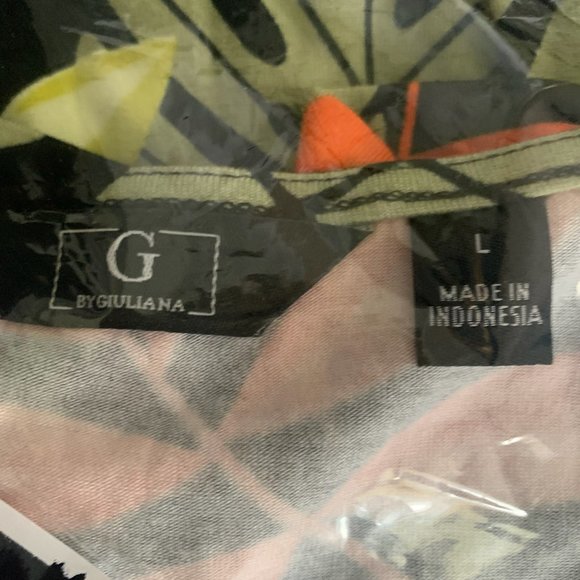 NWT G BY GIULIANA ECOLUXE KNIT DRESS BLACK PALM LARGE - Picture 11 of 12